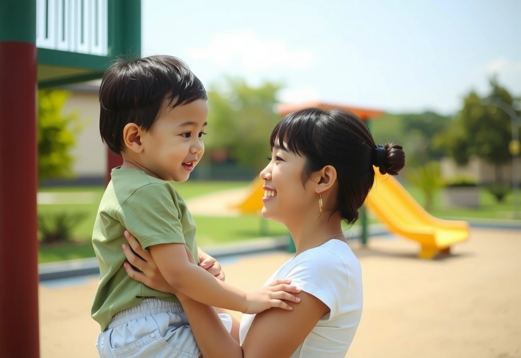 Postpartum mom with toddler