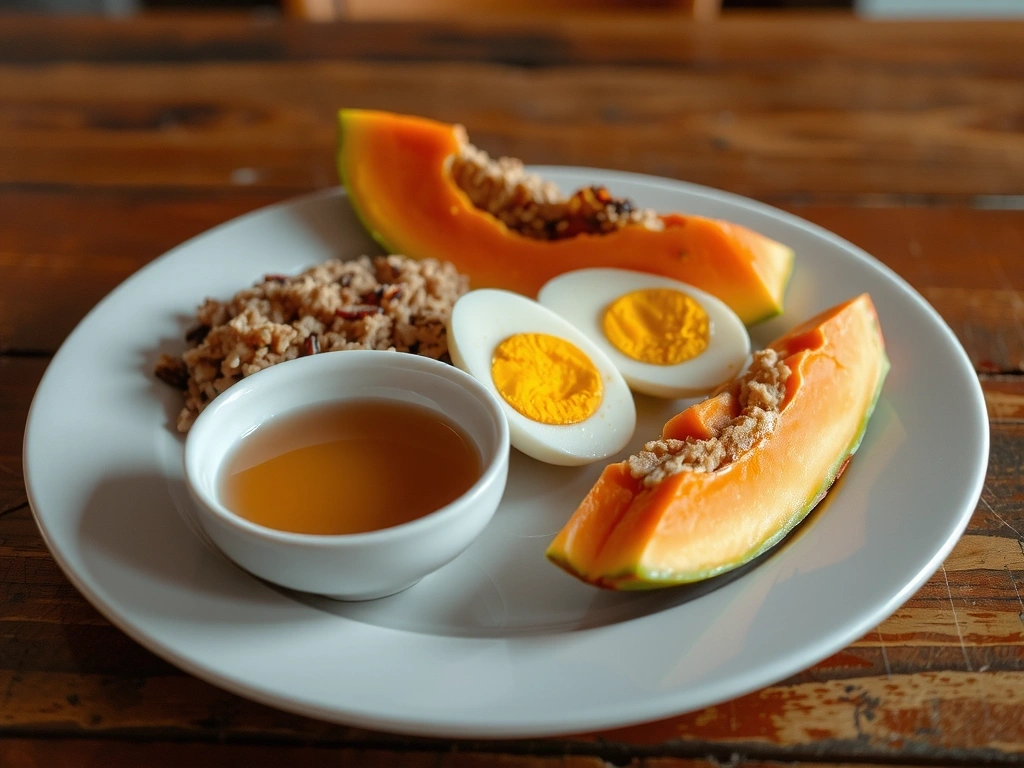 จานอาหารเช้าสมดุล